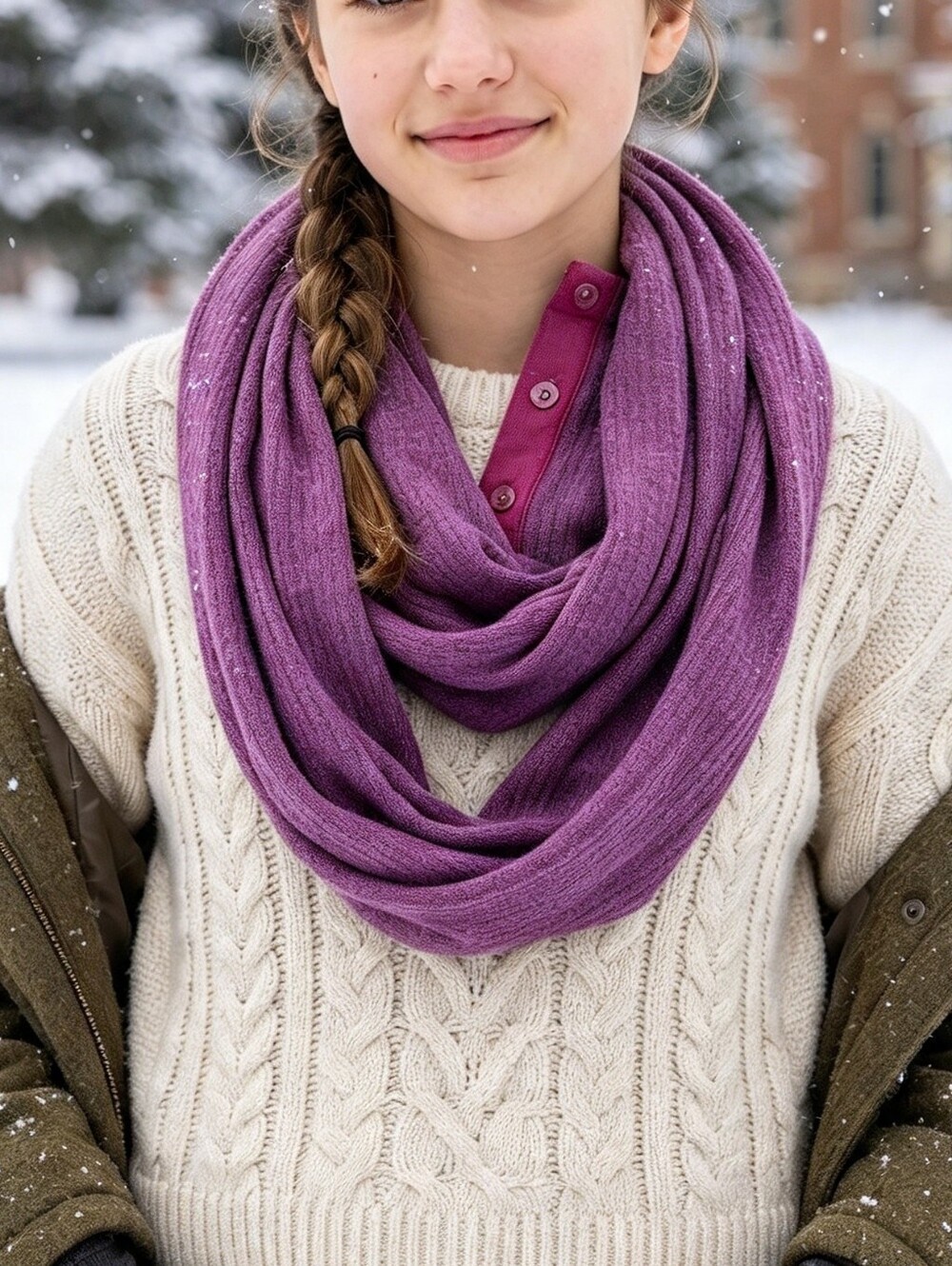 Ivivva by Lululemon Herringbone Snap Infinity Scarf Girls OS